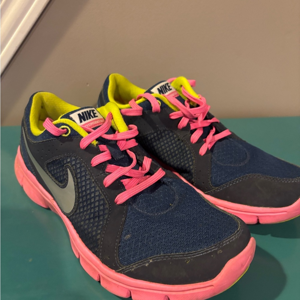 Nike Kids Navy and Pink Sneakers